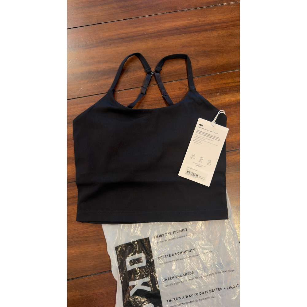 LSKD Twist Performance Tank with Shelf Bra Black Women XS Zephyr Fabric NWT NEW - Picture 8 of 16